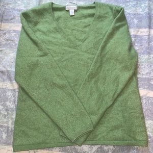 green sweater
